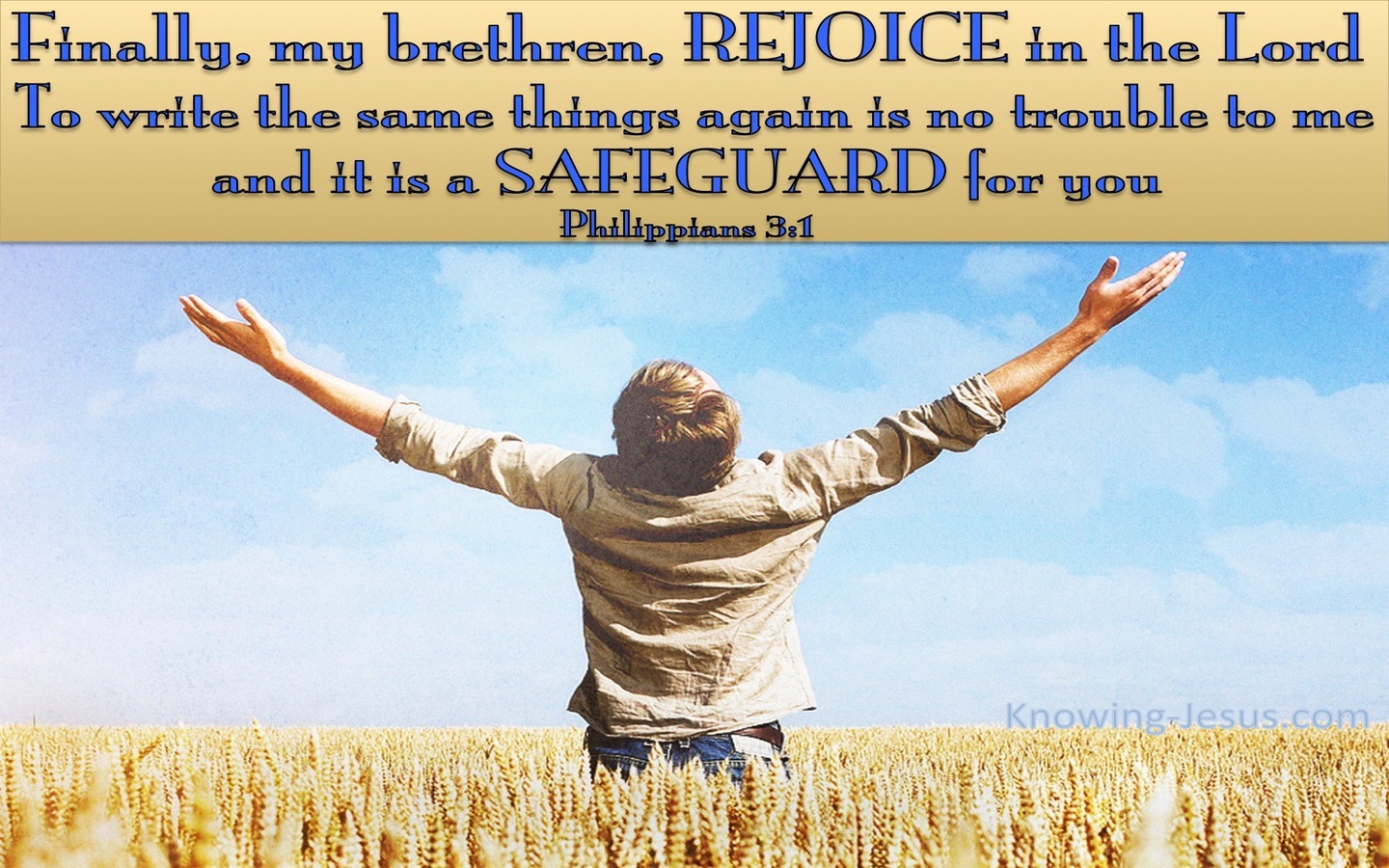 Philippians 3:1 Rejoice In The Lord (blue)